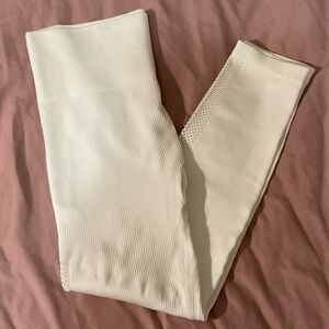 Dkny White Ribbed High-Waist Leggings